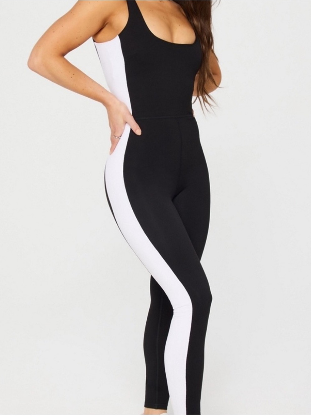 Fabletics Define PowerHold Scoop Neck Sleeveless Color Block Jumpsuit Size XS